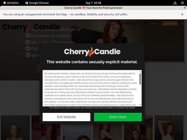 Cherry Candle Sign Up Page