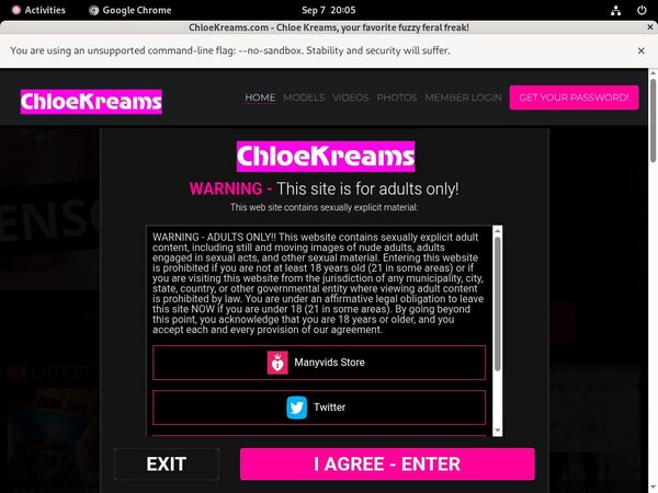 Chloekreams.com Paysite Passwords