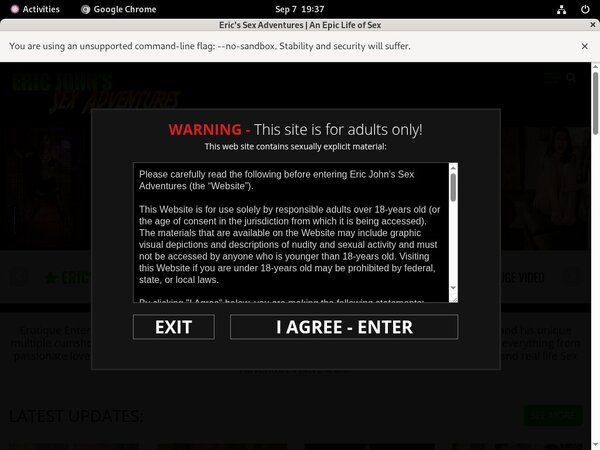 Eric Johns Adventures Billing Page