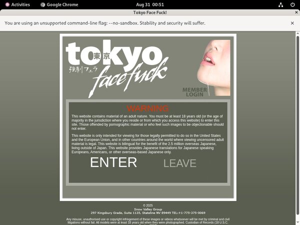 Tokyo Face Fuck Free Username
